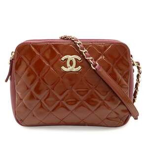 CHANEL Pink Leather Logo Shoulder Bag